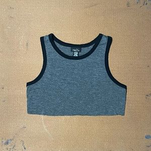 DARK GRAY SELF-CROPPED TOP